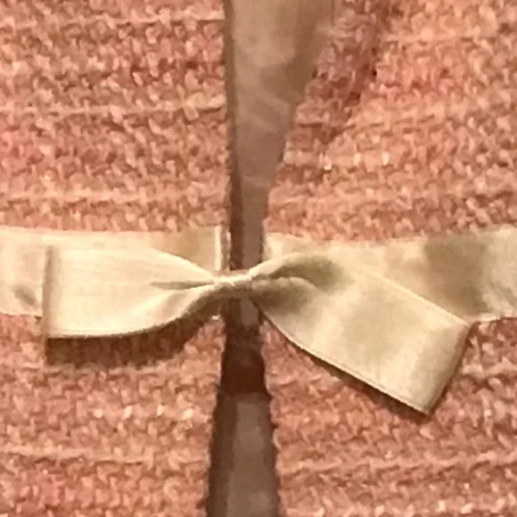 Adorable pink & cream tweed Liz Claiborne blazer with ribbons & bows (12) - Picture 15 of 16